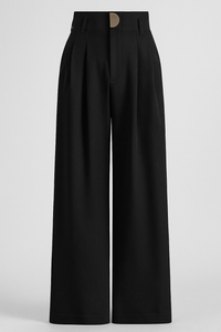 Lana | Damen Weite High-Waist-Hose mit Falten