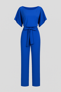 Wolff | Eleganter Damen-Jumpsuit mit Taillengürtel und fließenden Ärmeln