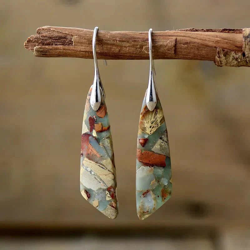 Bohemian Edelsteine Geometrische Ohrringe