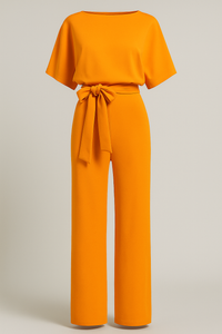 Wolff | Eleganter Damen-Jumpsuit mit Taillengürtel und fließenden Ärmeln