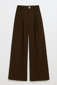 Lana | Damen Weite High-Waist-Hose mit Falten