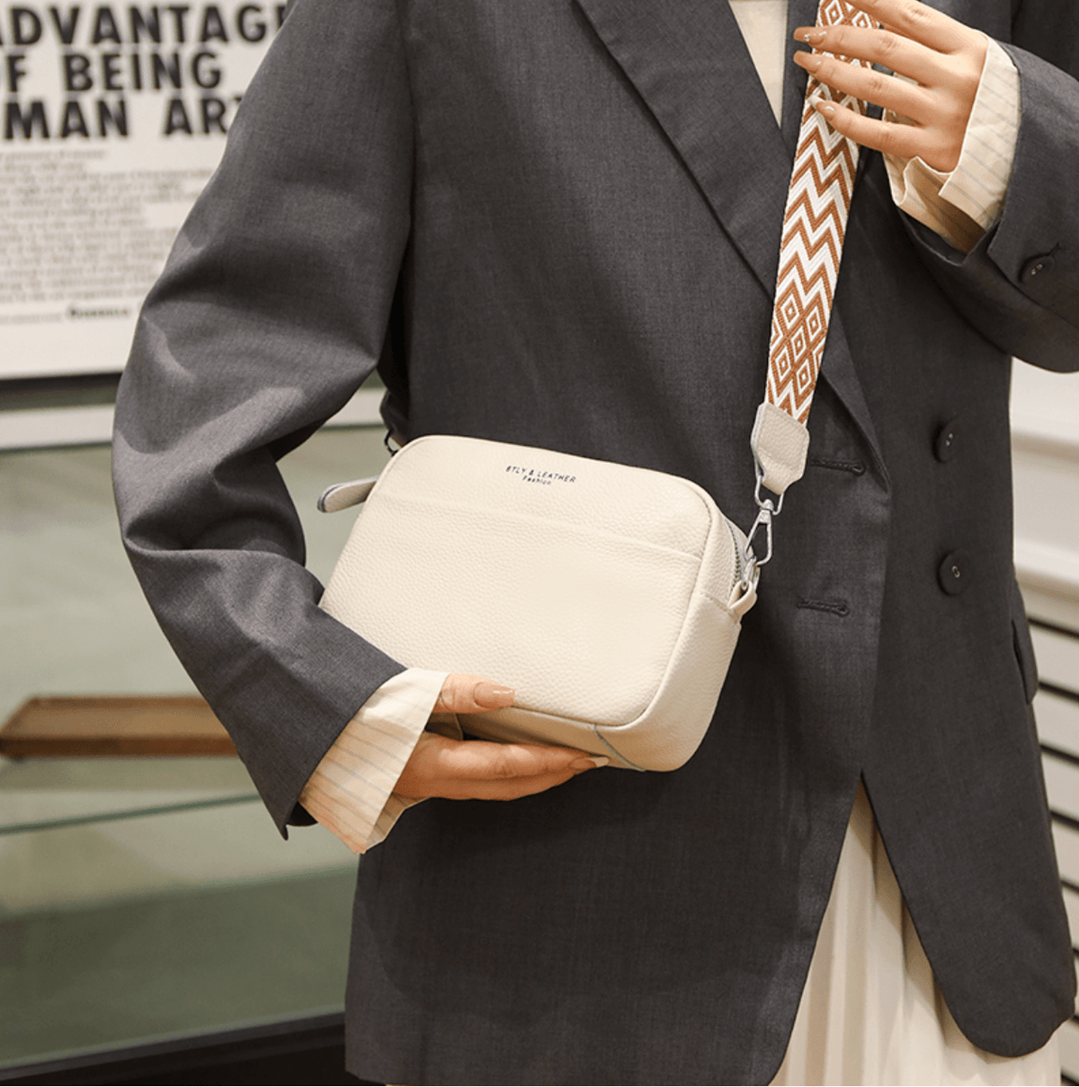 Elegante Leder Crossbody-Tasche