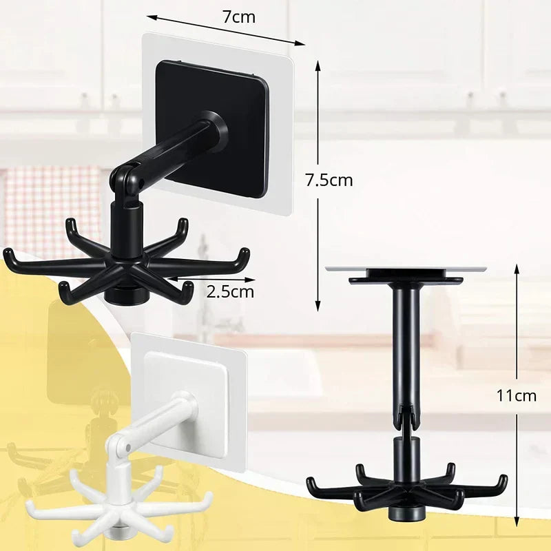 HookFlow™ 360° drehbarer selbstklebender Universalhaken