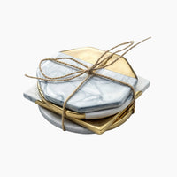 Untersetzer-Set aus elfenbeinfarbenem Marmor | Elegante und langlebige Untersetzer