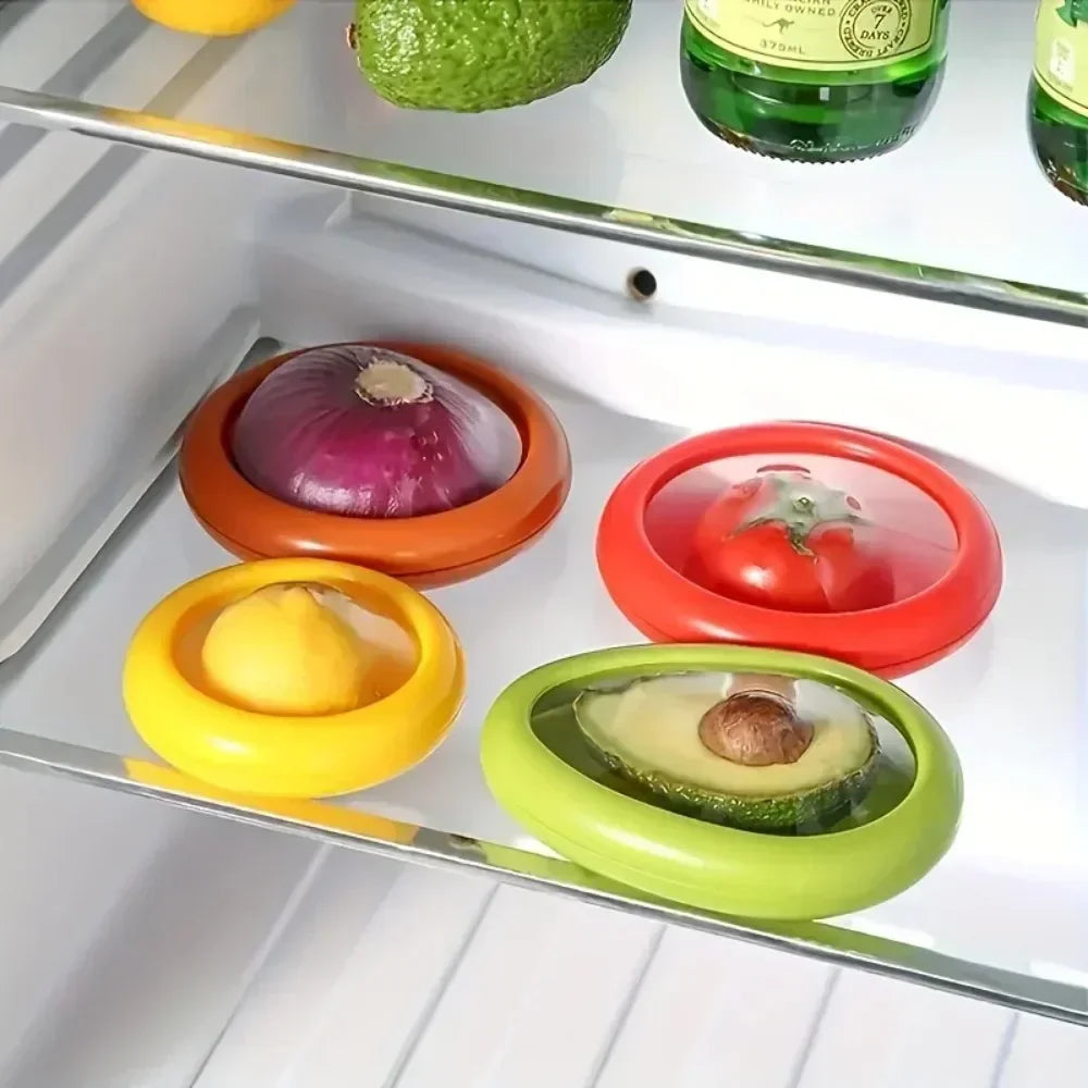 FreshSeal™ Wiederverwendbare Deckel für geschnittenes Obst und Gemüse (x4)