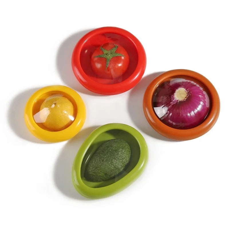 FreshSeal™ Wiederverwendbare Deckel für geschnittenes Obst und Gemüse (x4)