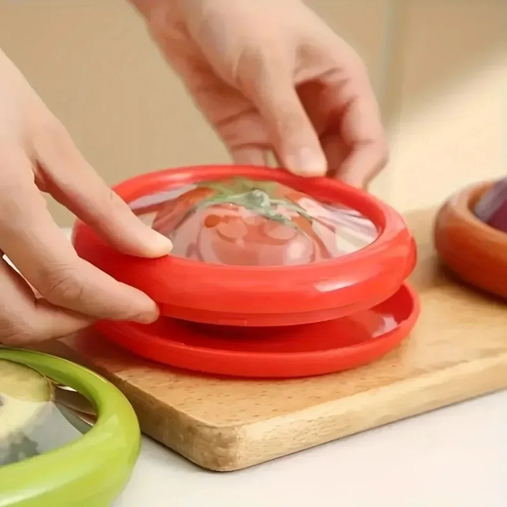 FreshSeal™ Wiederverwendbare Deckel für geschnittenes Obst und Gemüse (x4)