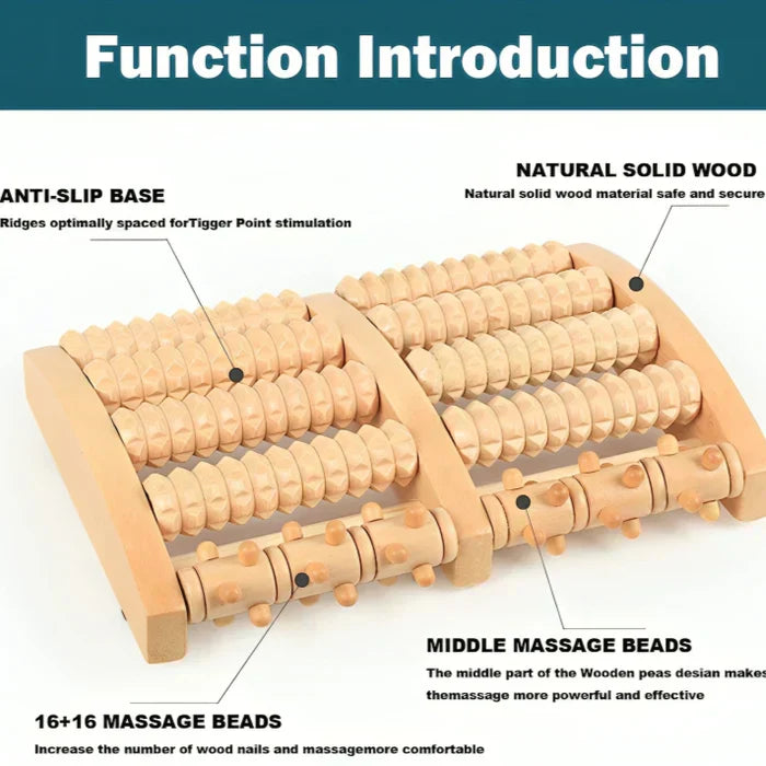FootEase™ - Holz-Fußroller-Massagegerät