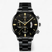 Magnus | Elegante schwarze Quarz Uhr - Stilvolle Zeitmessung für den modernen Lebensstil