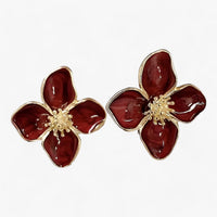 Rote Blumenohrringe – Retro-Luxus-Elegant