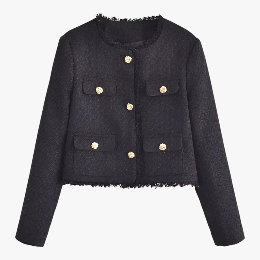 Kurze Tweed-Jacke - Elegante Textur für den Herbst