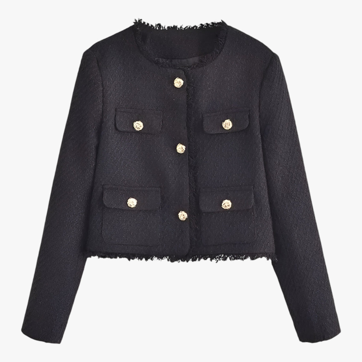 Kurze Tweed-Jacke - Elegante Textur für den Herbst