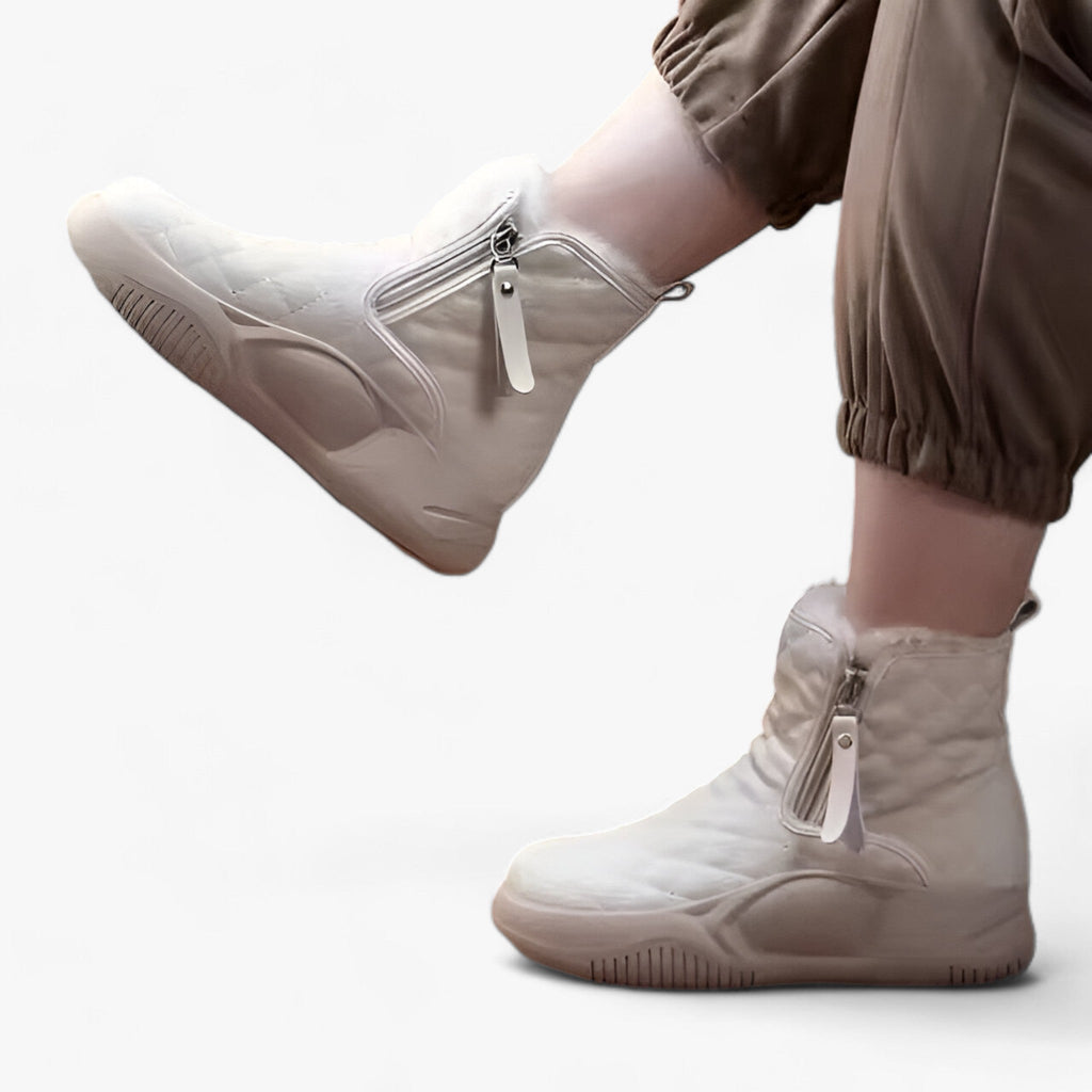 Schneestiefel mit seitlicher Kette - dicke Sohle und warmem Komfort für den Winter