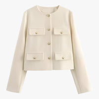 Crop-Jacke aus Tweed - Elegante Fransen-Details für den Herbst