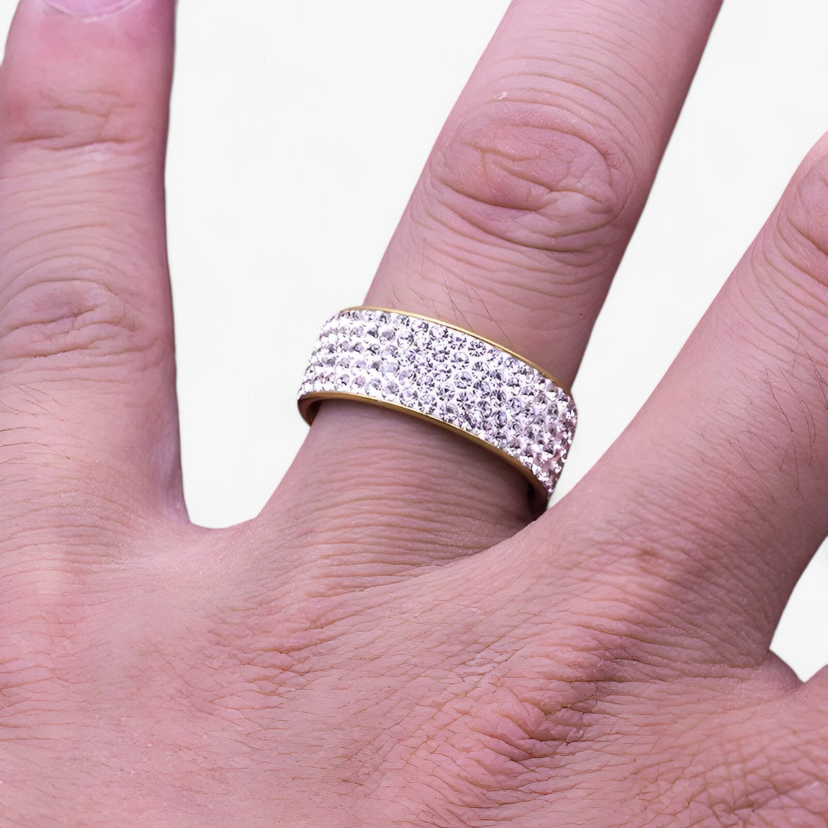 Kristall-Ehering – eleganter Edelstahl