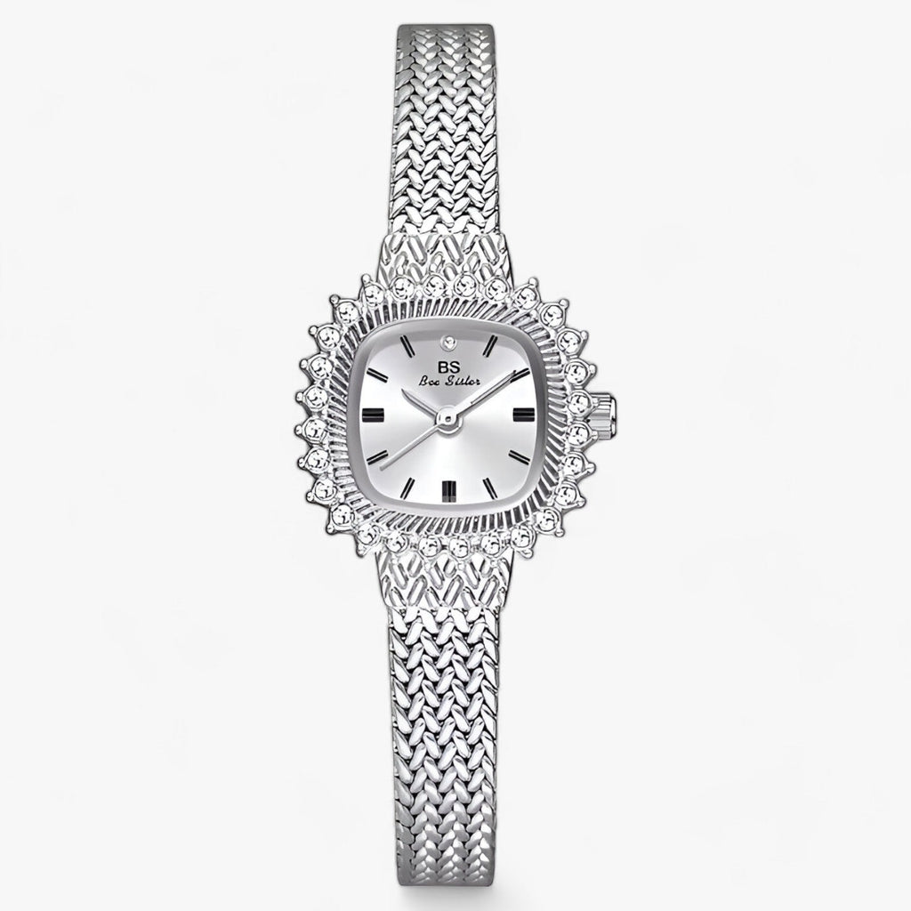 Goldenes Mesh | Glamour-Uhr - Glänzende Raffinesse