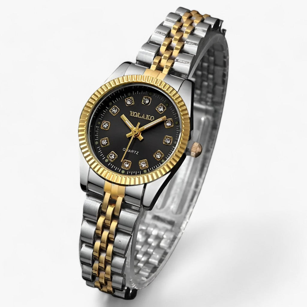 Runde Gold-Armbanduhr - Modisches und funktionales Accessoire