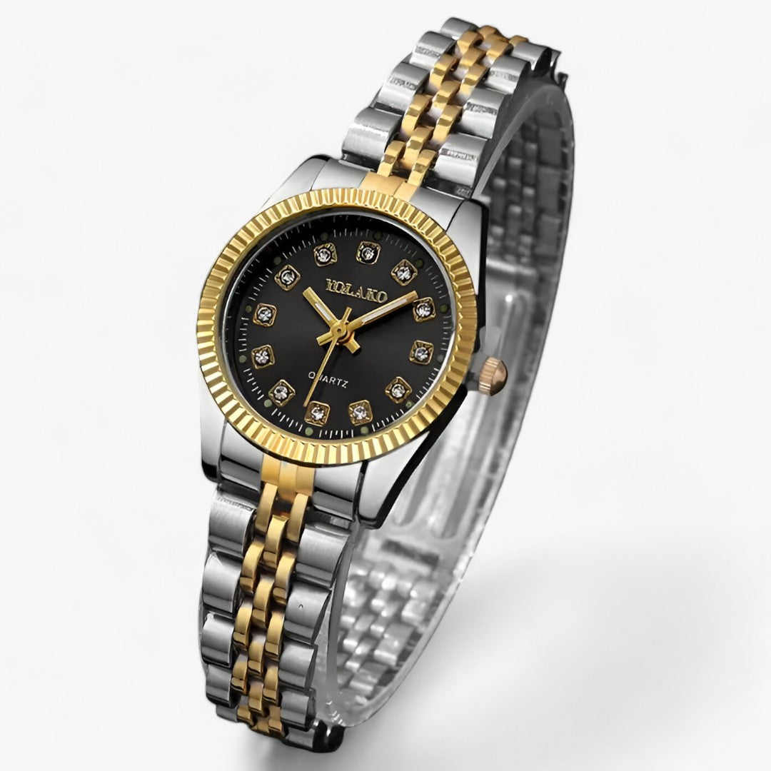 Runde Gold-Armbanduhr - Modisches und funktionales Accessoire