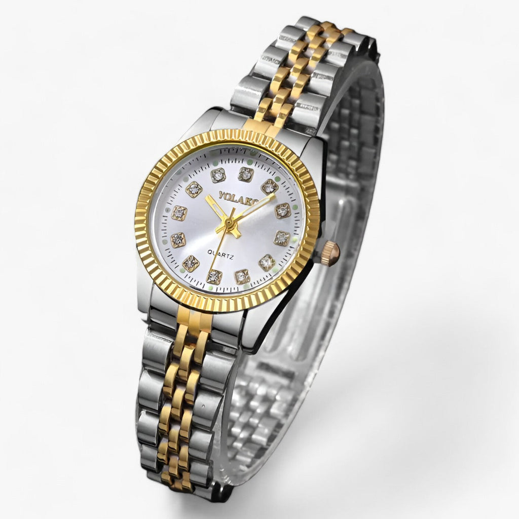 Runde Gold-Armbanduhr - Modisches und funktionales Accessoire