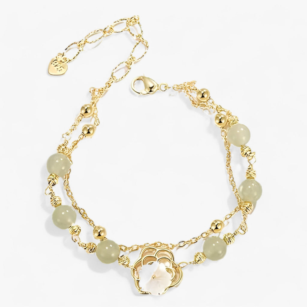 Blüten-Schichten | Elegantes Armband - Doppelte Blütenzauber