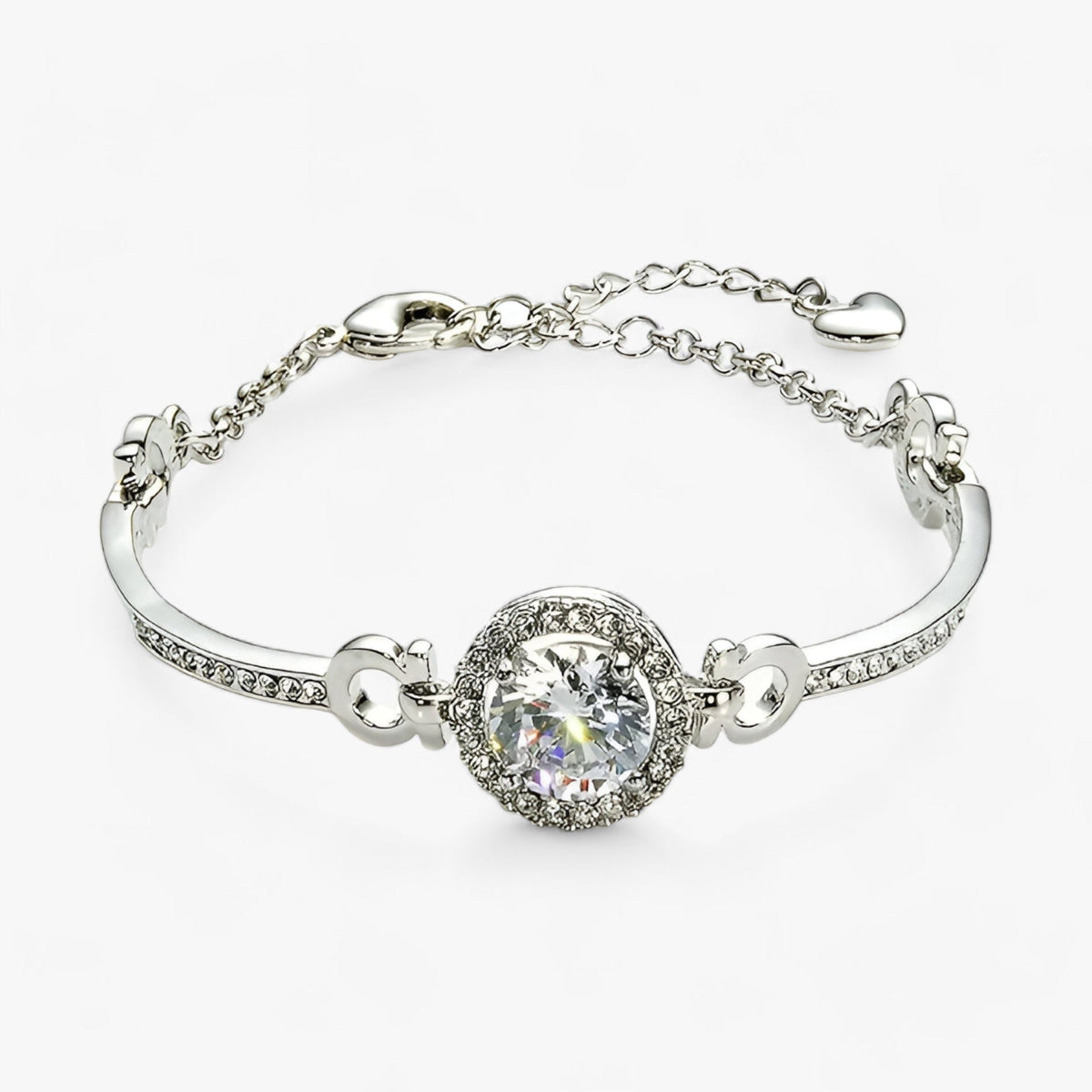 Kristallglanz | Platinbeschichtetes Kupferarmband - Elegantes Funkeln