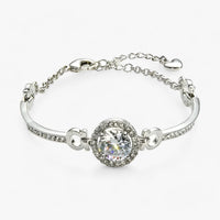Kristallglanz | Platinbeschichtetes Kupferarmband - Elegantes Funkeln