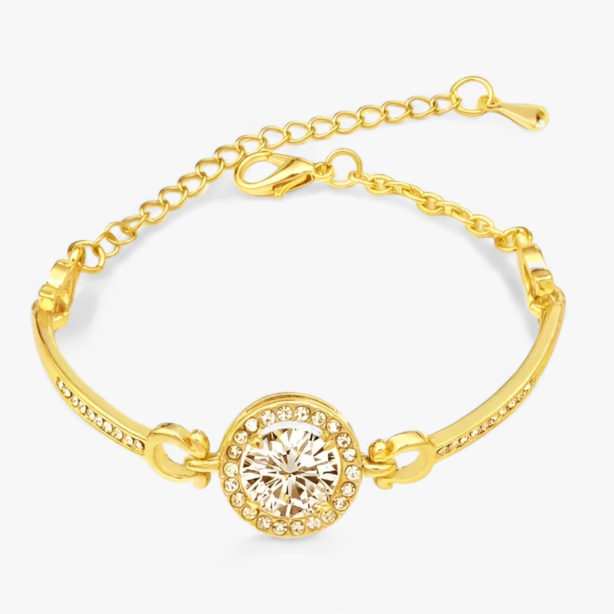 Kristallglanz | Platinbeschichtetes Kupferarmband - Elegantes Funkeln