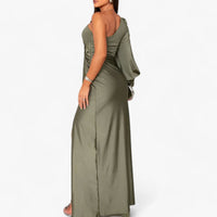 Satin-Langes Kleid - Elegant und Komfortabel