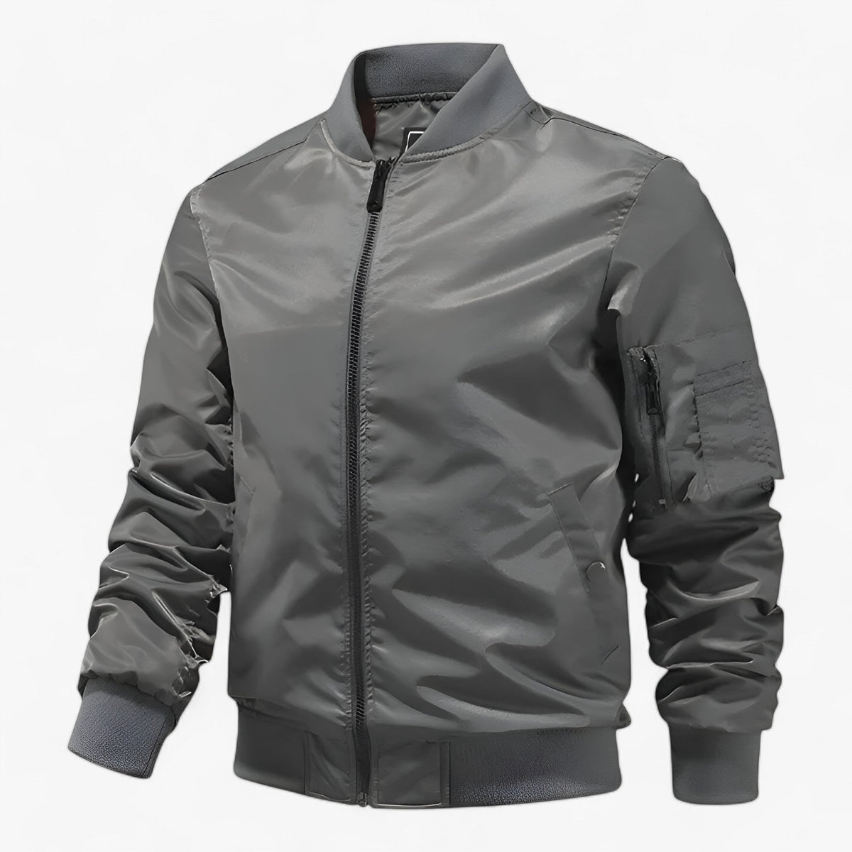 Aero | Pilotjacke für Herren – Stehkragen Fliegerjacke Einfarbig