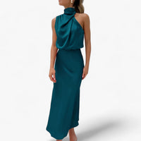 Satin-Langes Kleid - Luxus und Flattering