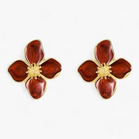 Rote Blumenohrringe – Retro-Luxus-Elegant