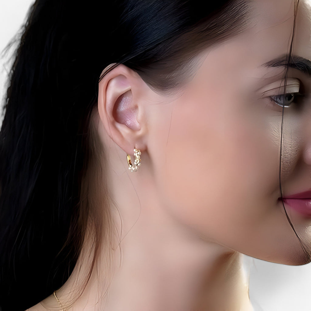 Eleganter Kreis | Perlen-Ohrringe - Zeitlose Raffinesse