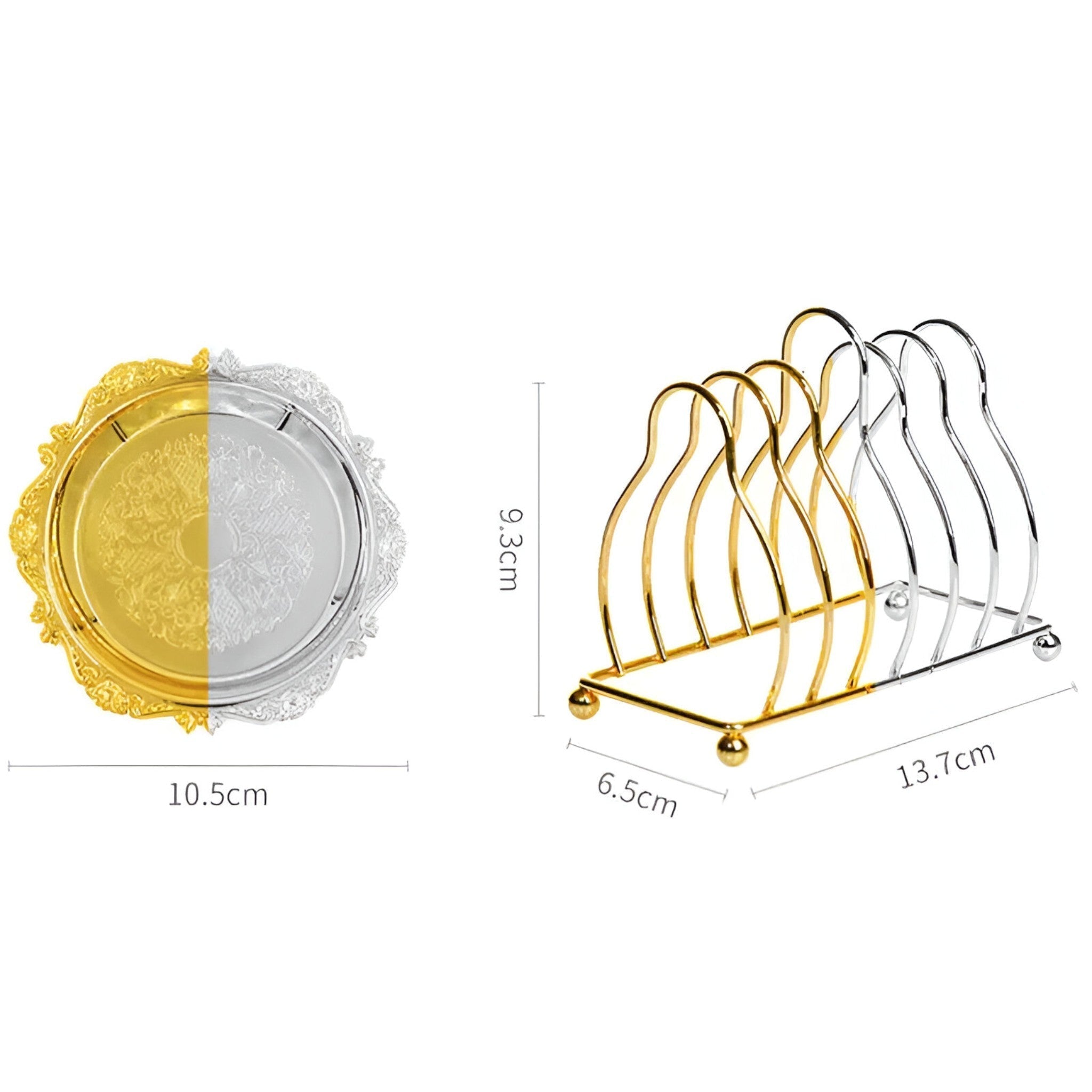 Cocktail Untersetzer | 6pcs Goldene Zinklegierung - Vintage plattiert Bar Dekor