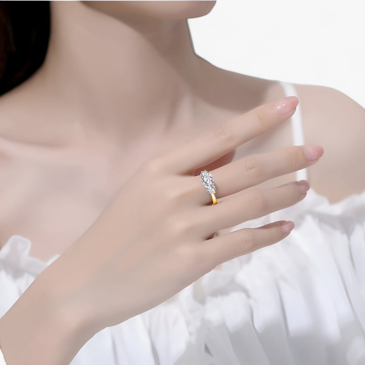 Gelbgold Moissanit-Ring - Strahlender Luxus