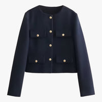 Crop-Jacke aus Tweed - Elegante Fransen-Details für den Herbst
