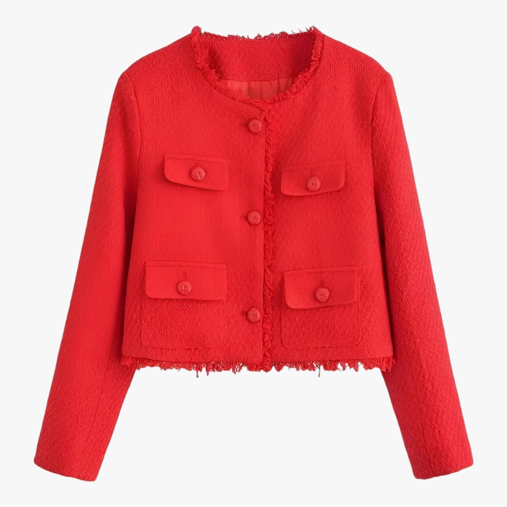 Kurze Tweed-Jacke - Elegante Textur für den Herbst
