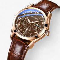 Herren-Quarzuhr - Luxus Lederarmband Business Uhr