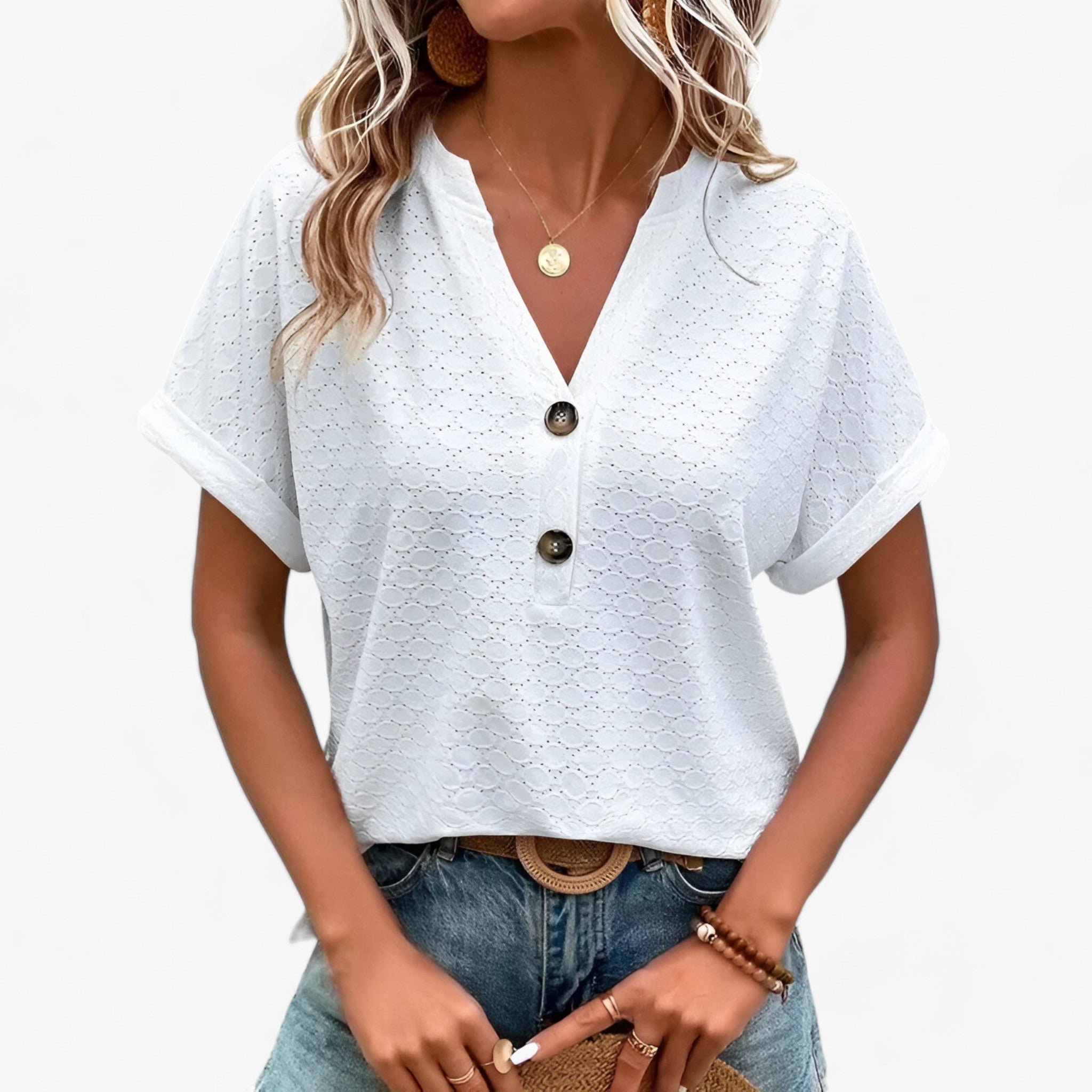 Jacquard-Bluse - Eleganter Komfort für Jeden Anlass