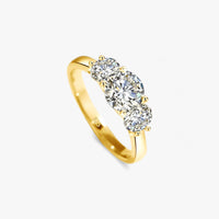 Gelbgold Moissanit-Ring - Strahlender Luxus