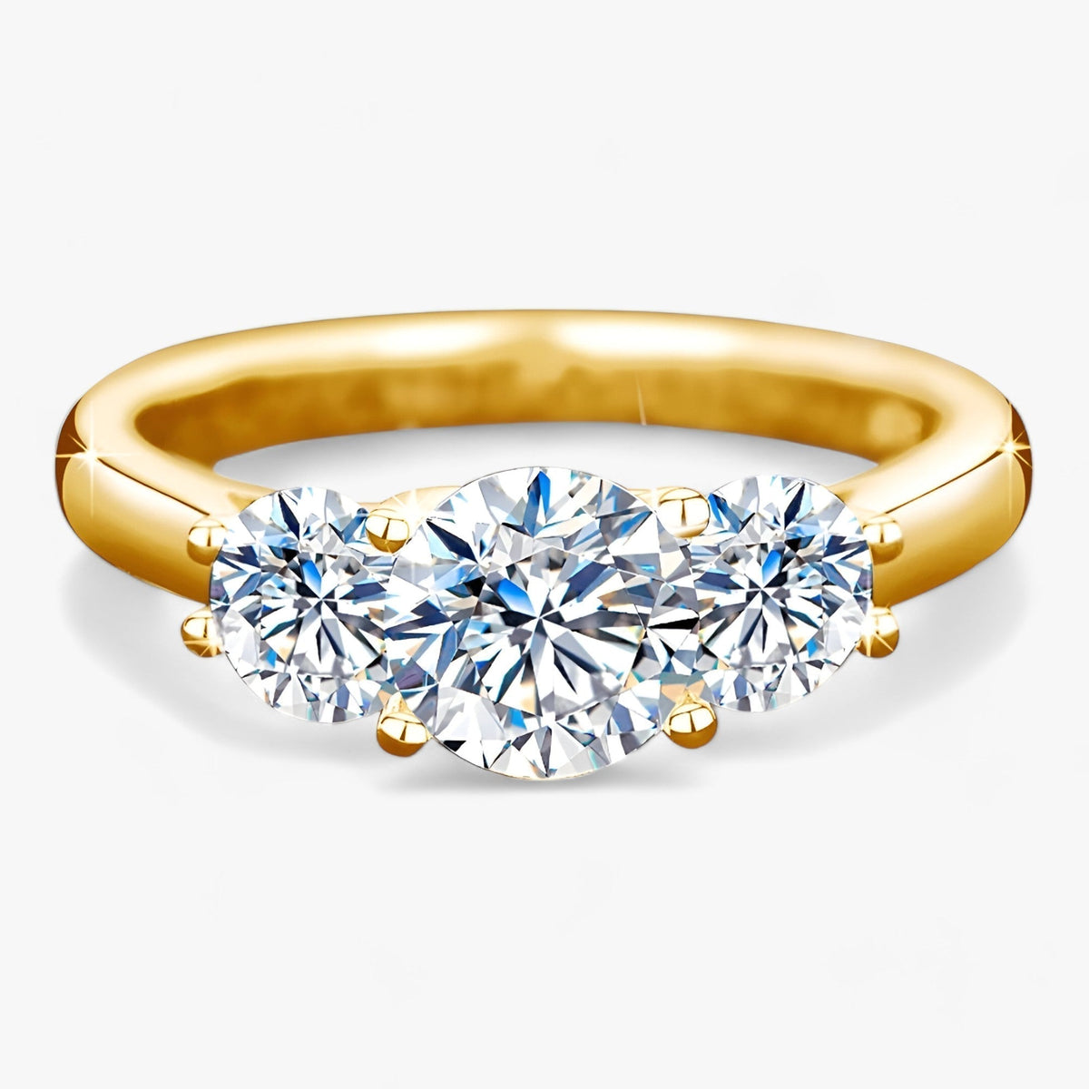 Gelbgold Moissanit-Ring - Strahlender Luxus