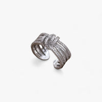 14K Vergoldeter Zirkonia-Ring - Elegantes Offenes Design