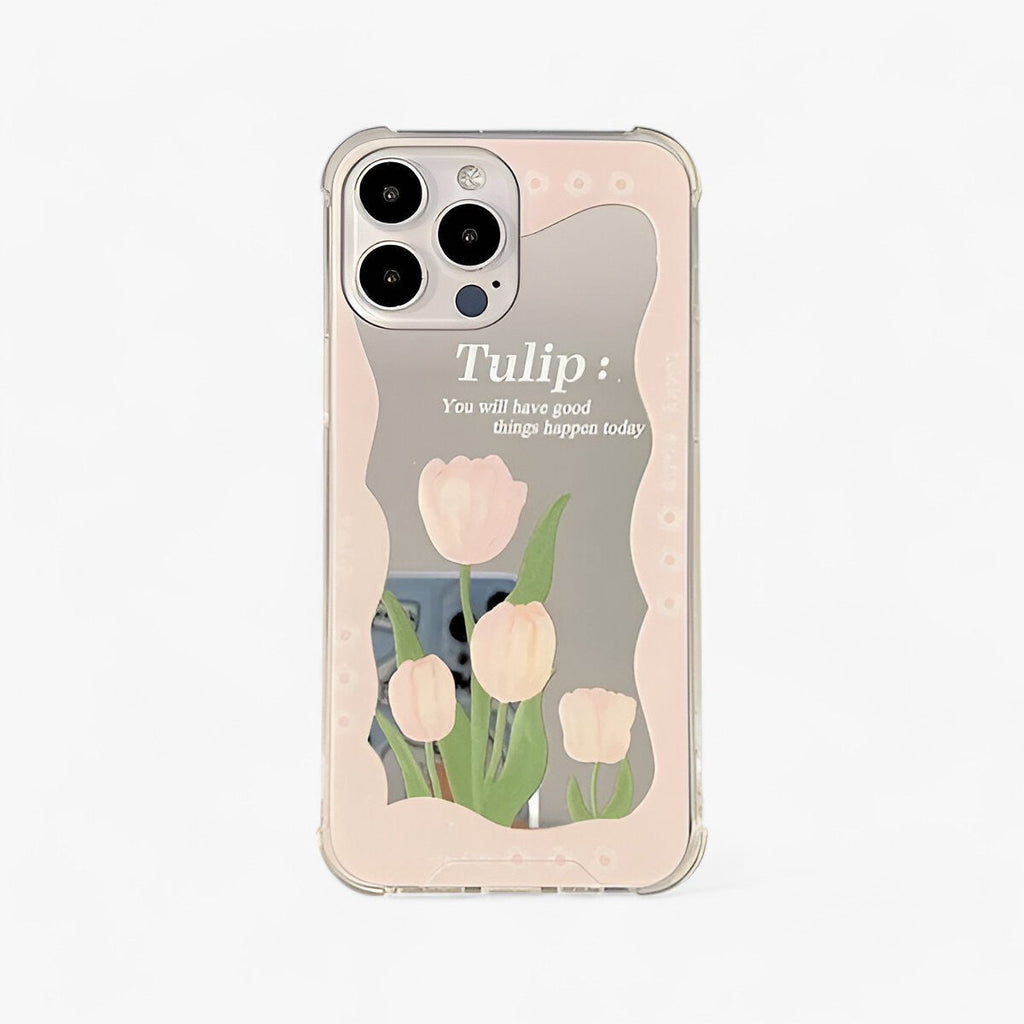 Retro-Romantik | Spiegel-Tulpen-iPhone-Hülle - Vintage Chic