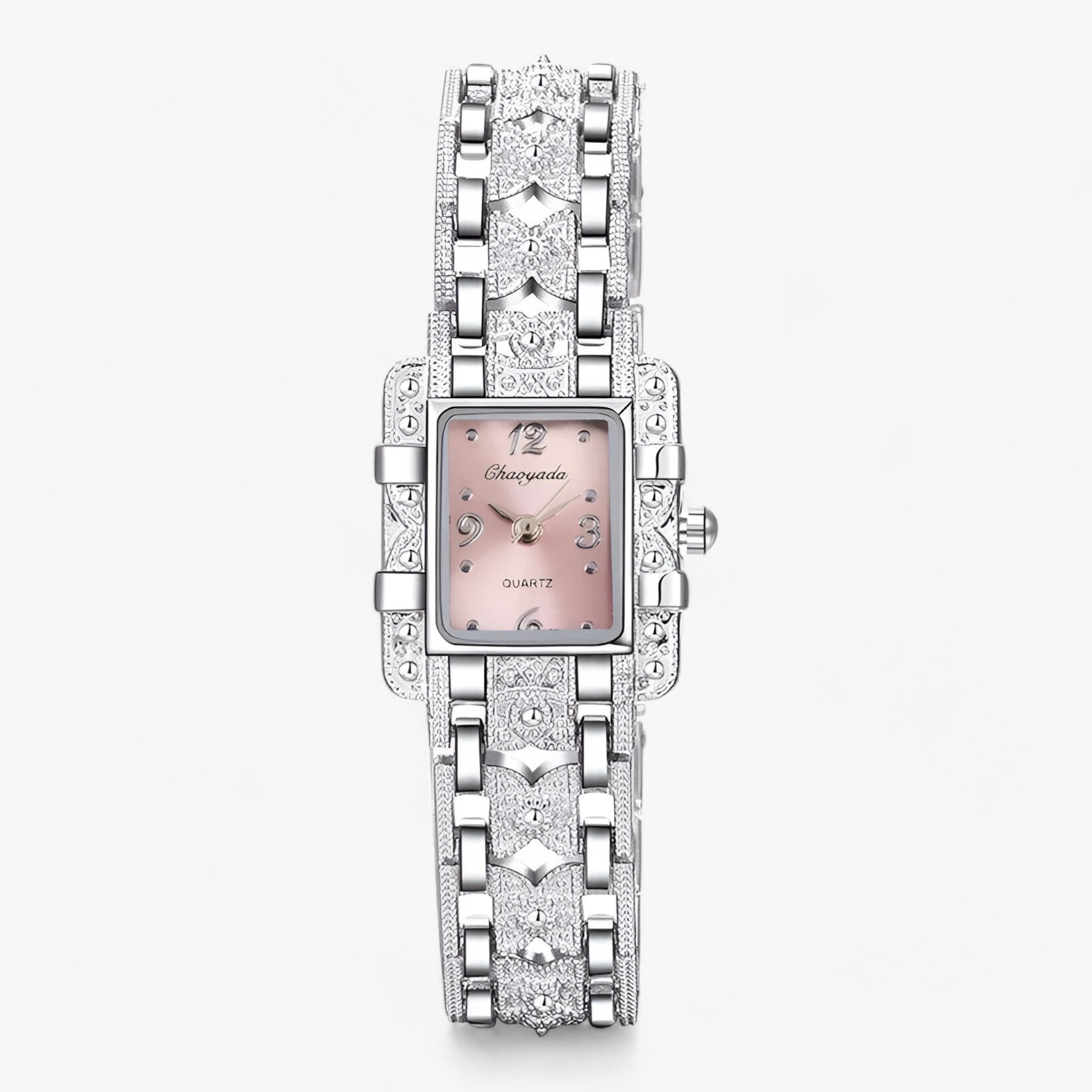 Armbanduhr mit Rechteckigem Zifferblatt und Kristallen - Modisch und Elegant für Frauen