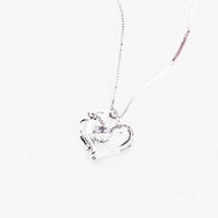 Elegante Herz-Zirkonia-Halskette mit luxuriöser Rosen-Geschenkbox