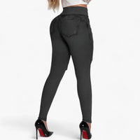 Trendy | Modische Hochbund Slim-Fit Destroyed Jeans - Moderner Stil mit einem Chic-Edge