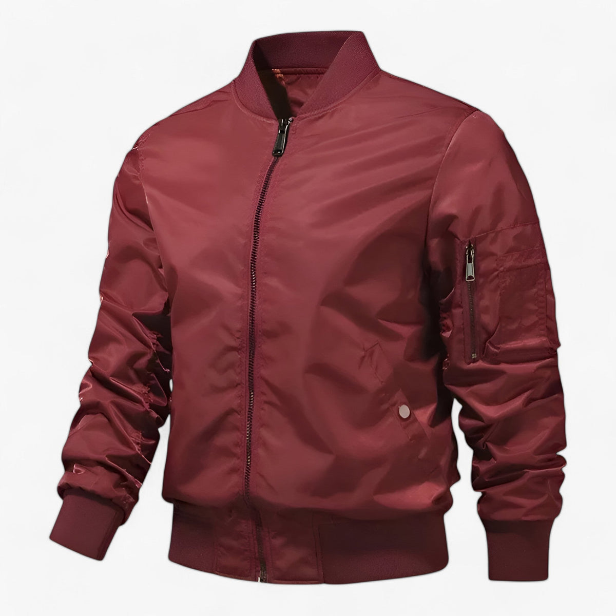 Aero | Pilotjacke für Herren – Stehkragen Fliegerjacke Einfarbig