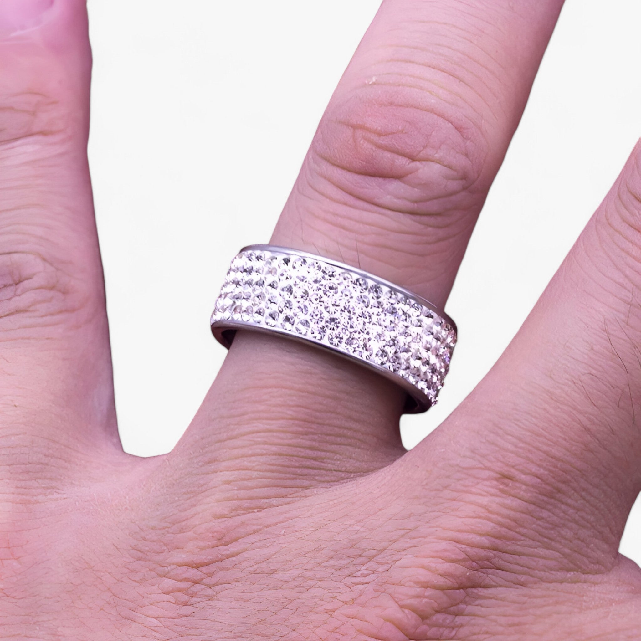 Kristall-Ehering – eleganter Edelstahl
