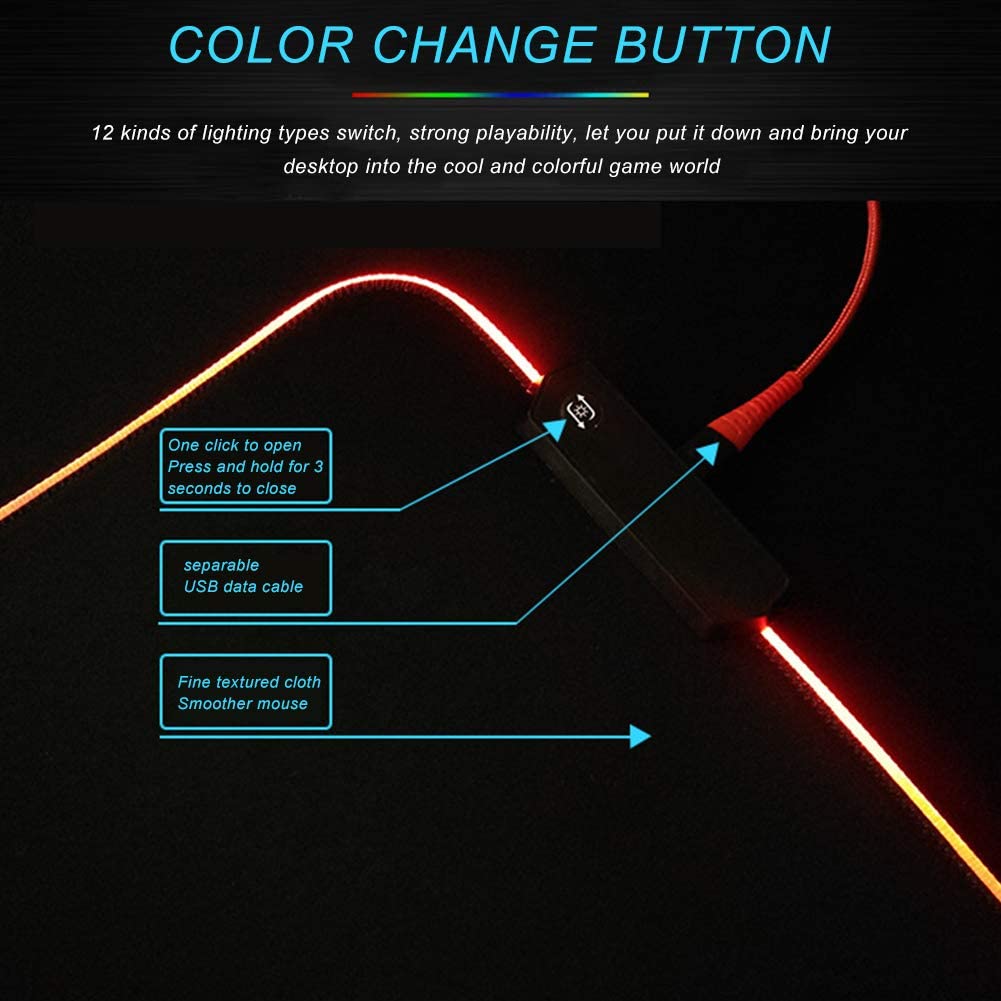 GlowControl™ | LED Desk Mat/Mouse Pad