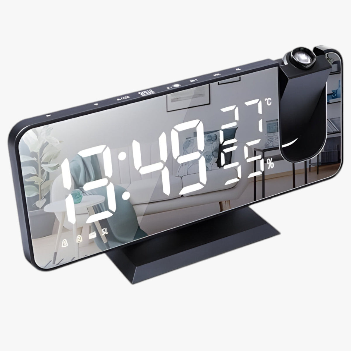 Intelligenter Wecker - FM-Radio & LED-Display mit 180° Uhrprojektion