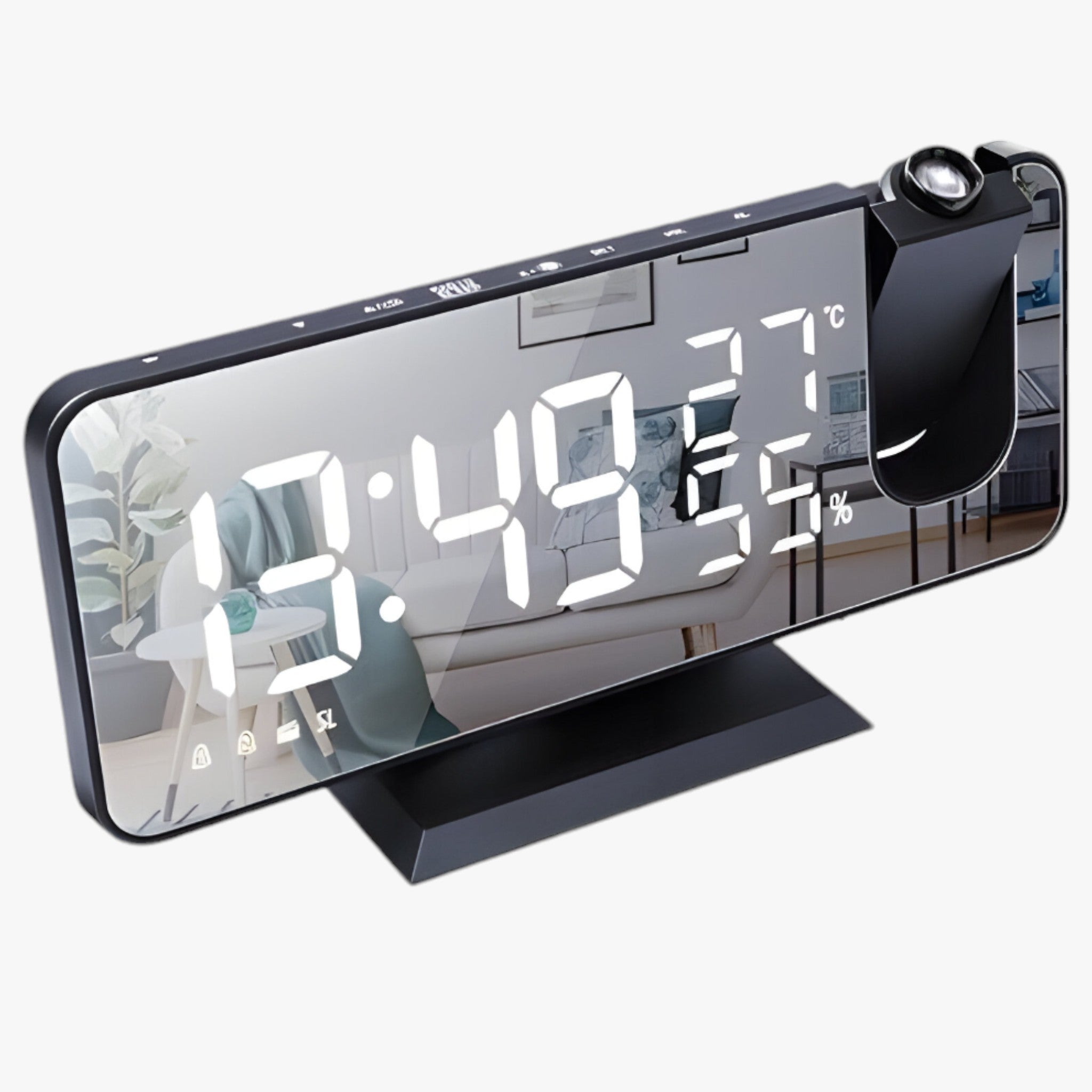 Intelligenter Wecker - FM-Radio & LED-Display mit 180° Uhrprojektion